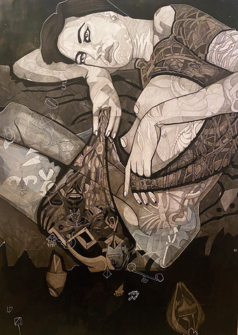 Constanze Deutsch „Schwarz/Weiß“, 2015, 75 x 110 cm