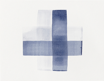 Ines Beyer, Reihe, Nr. 1–4, Nr. 4, 2016, Tusche auf Zeichenkarton / Foto: Herbert Boswank