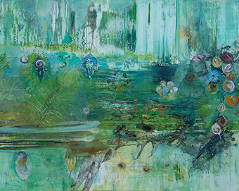 Wieland Richter „Rapura Watergardens (Neuseeland)“, 100x150 cm, Öl/Leinwand, 2018