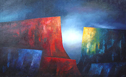 Tepui Rot-Gelb, Öl/Leinwand, 80 x 120cm, 2010