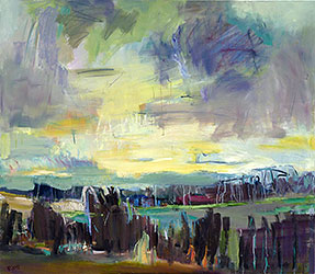 Uwe Peschel – Abendhimmel (2012 ÖL/LW ca. 160 x 140 cm)