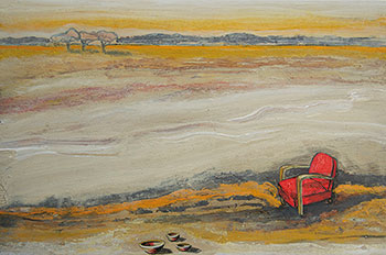 „Solo contemplando desde el sofá“, Acryl/Holz, 20 x 30 cm, 2013
