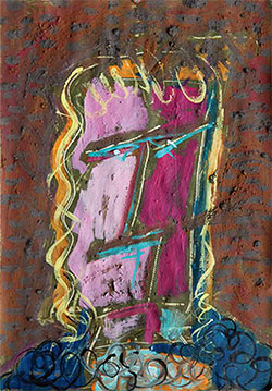 Paul Böckelmann „Violett, androgyn“, Acryl auf Papier, 50 x 35 cm, 2012