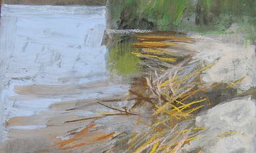 Rita Geißler: „Am Teich“, Aquarell (Ausschnitt)